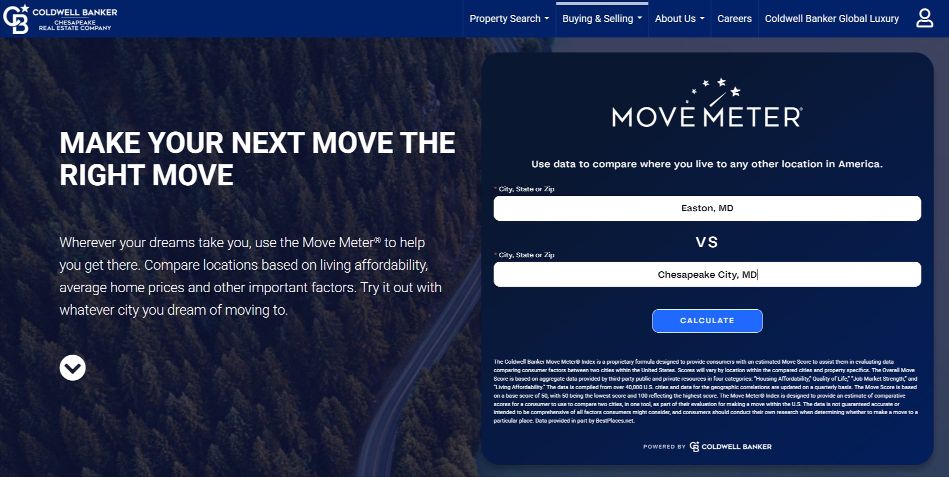 Coldwell Banker Chesapeake Move Meter